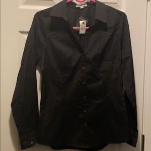 Black casual button down shirt